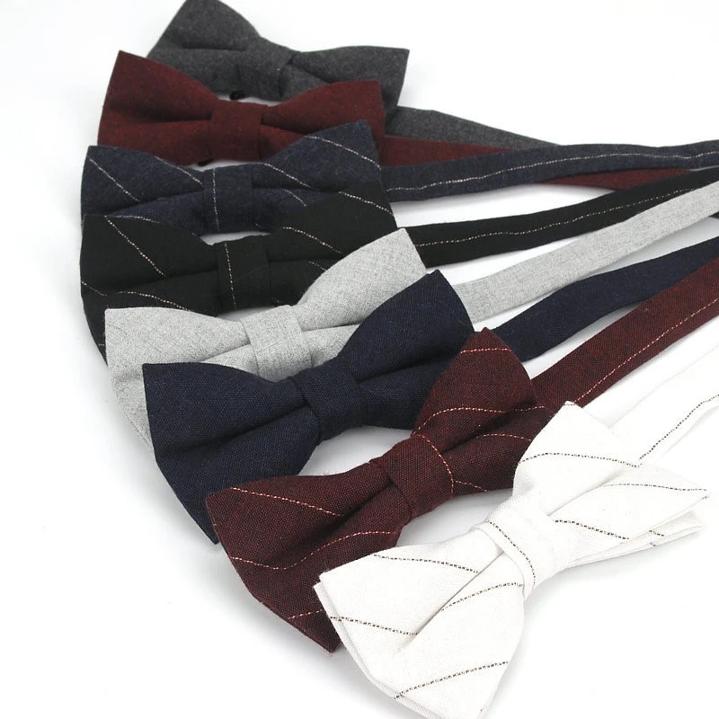 Men's cotton bow tie Korean fashion casual stripes