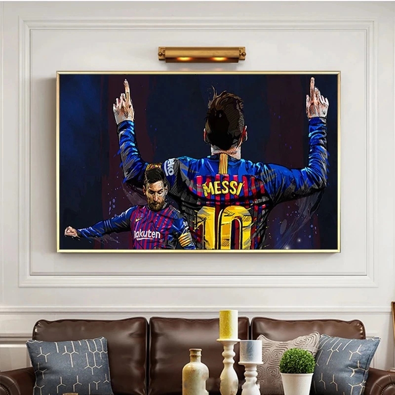 Hd Print Messi Canvas Painting Living Room Bedroom