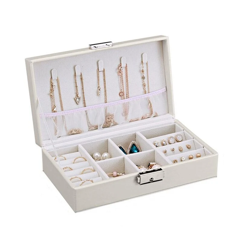 Simple Ins Style Portable Earring Jewelry Storage Box