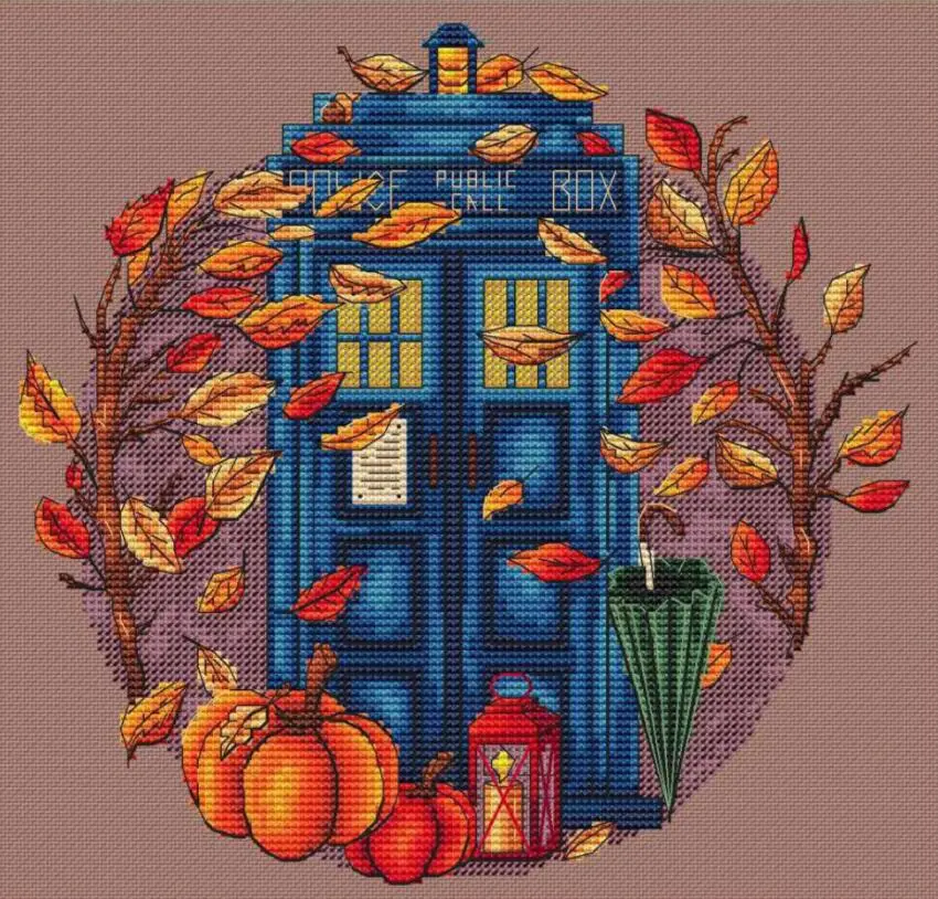 R Line Autumn Gate Cross Stitch