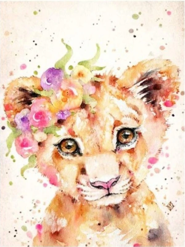 Full Diamond Flower Lion Diamond Painting Recruiting Agent