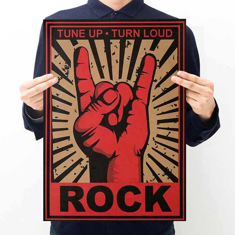 ROCK gesture classic retro kraft paper poster