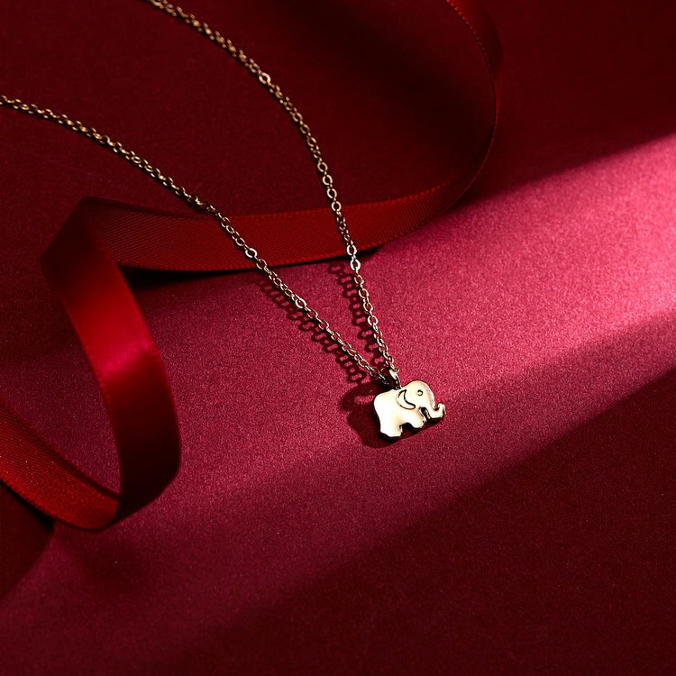 Paper card Lucky Elephant alloy necklace