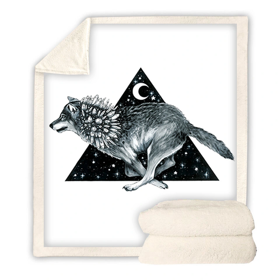 3D Wolf Printed Blanket