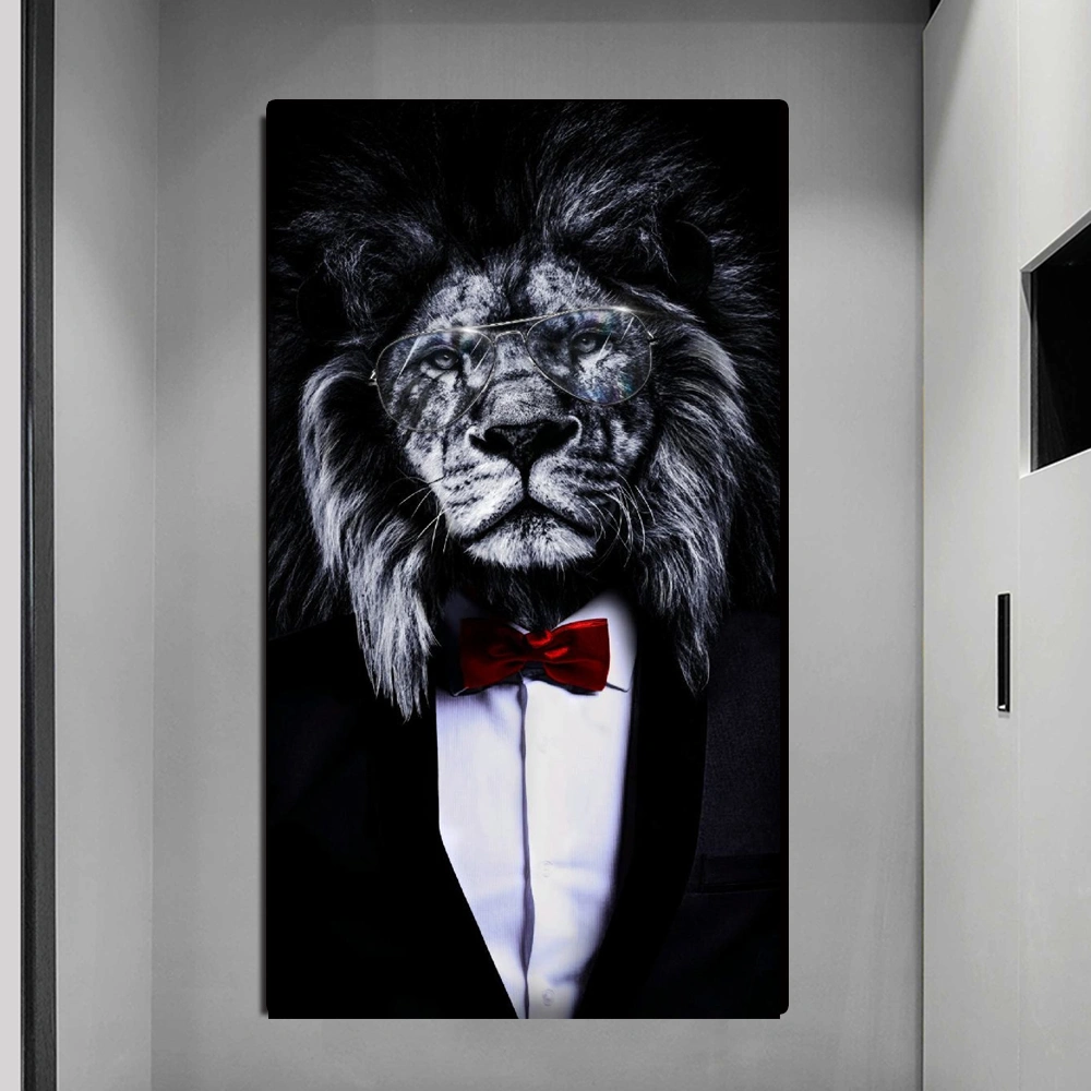 Black and white animal wall painting