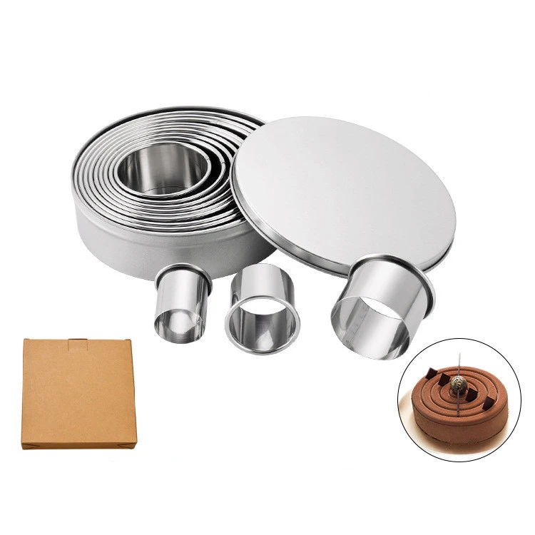 12-piece stainless steel round cake mold