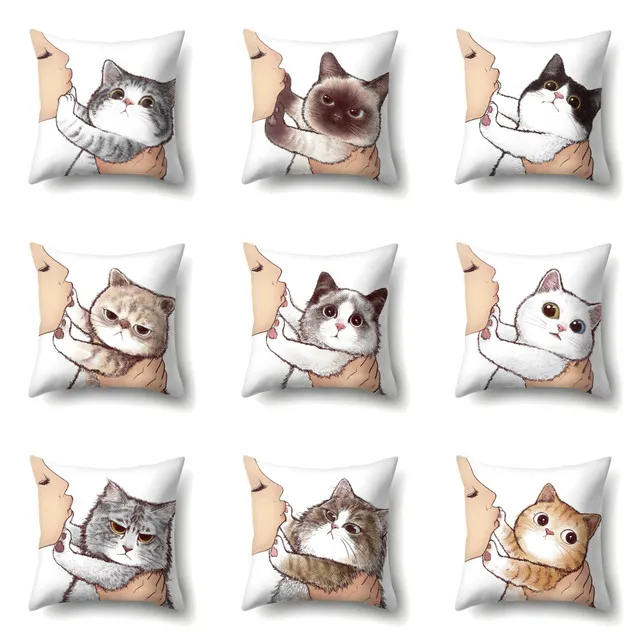 Cat geometric pattern pillowcase