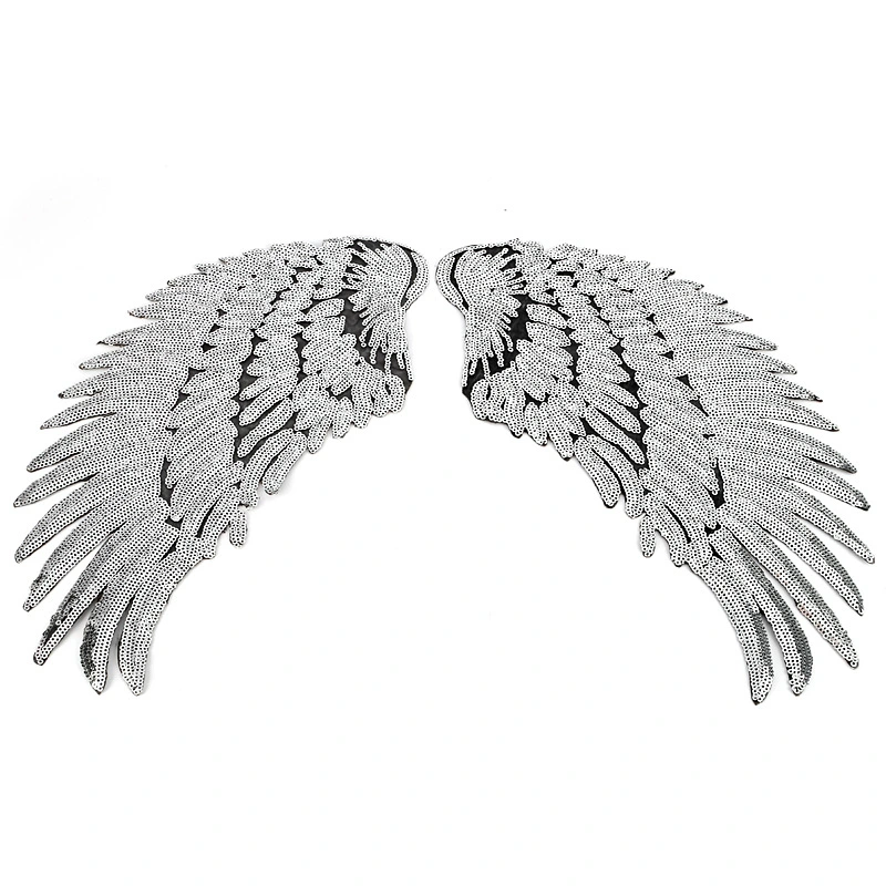 Embroidered sequin feather wings high-end