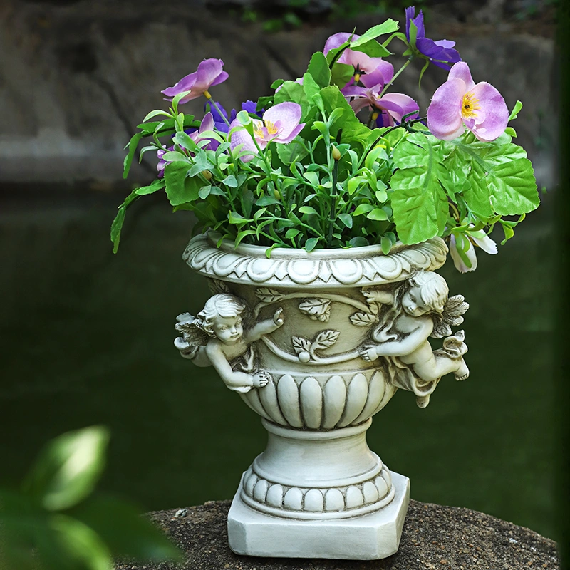 Creative angel flower pot garden layout