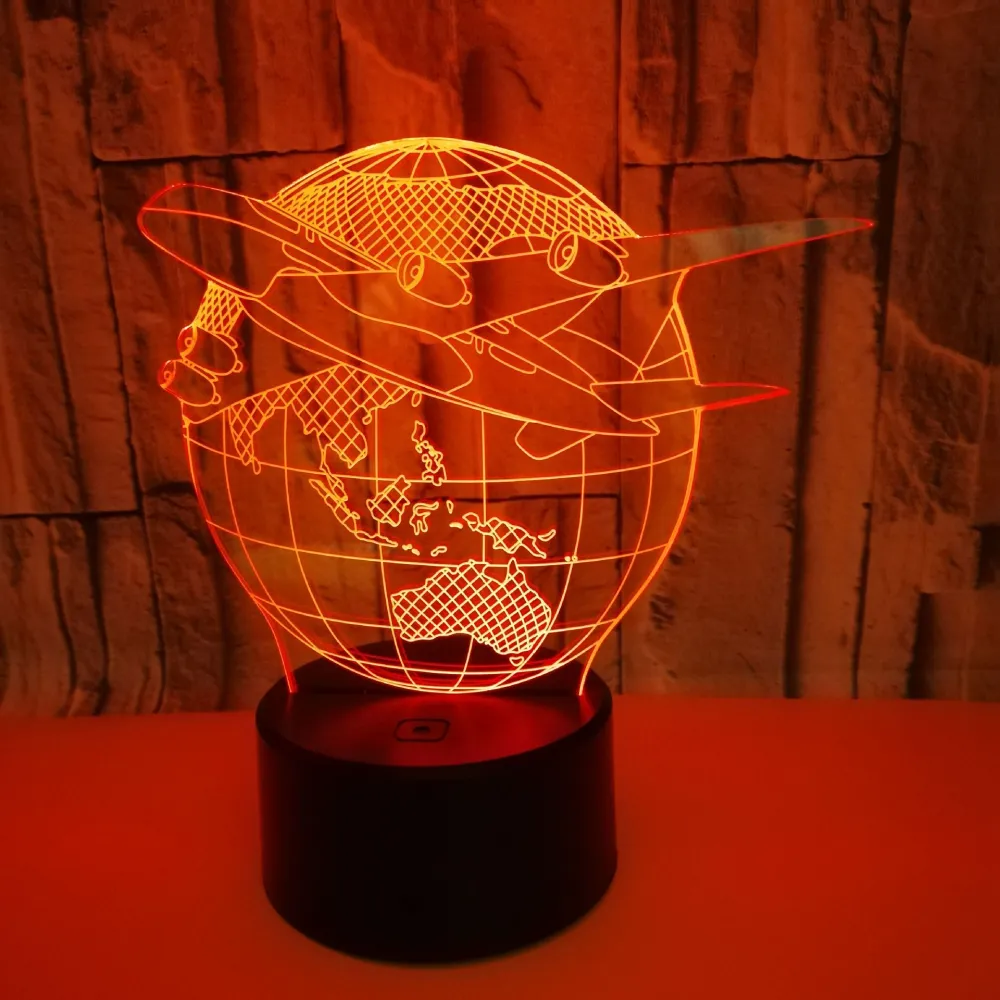 Earth plane model 3D night light