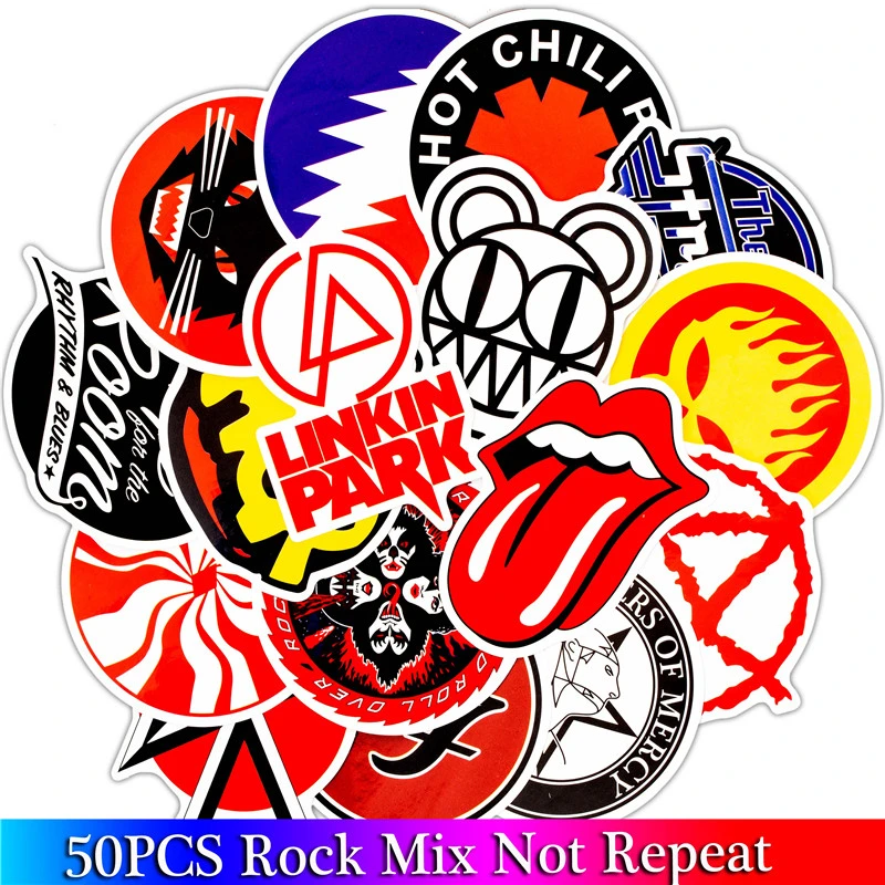 50 ROCK graffiti PVC stickers