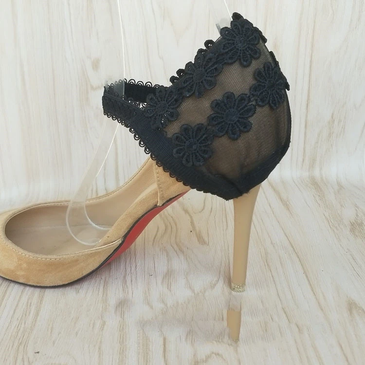 Lace flower heel cover