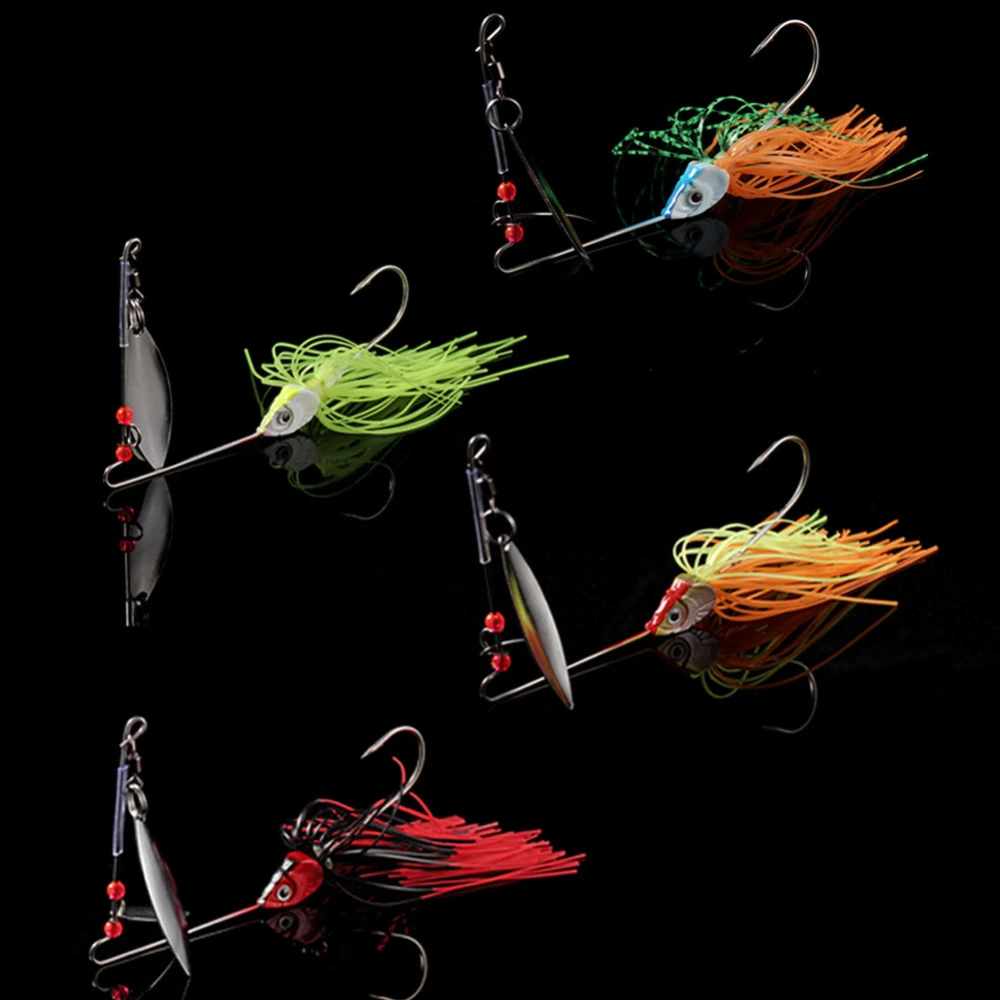 Bearded man spinning composite sequin lure