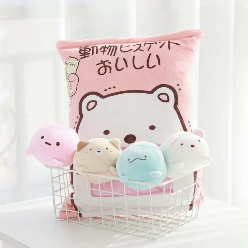 Ins Cartoon Bag Corner Bio Plush Toy Simulation Snack Pillow girl doll gift