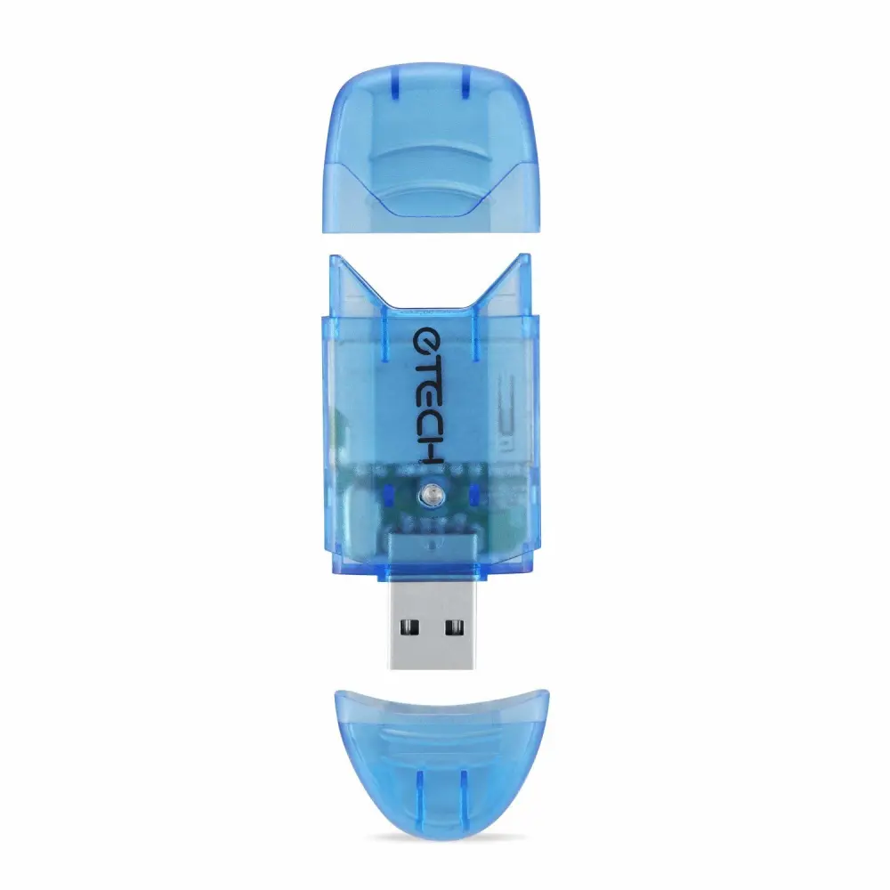 eTECH Collection USB 2.0 SD/SDHC/SDXC Memory Card Reader/Writer - Support SanDisk Kingston 256GB 128GB 64GB 32GB 16GB SDXC Ultra Extreme SDHC (Card Reader ONLY, No Memory Cards) (Blue, 1 Pack)