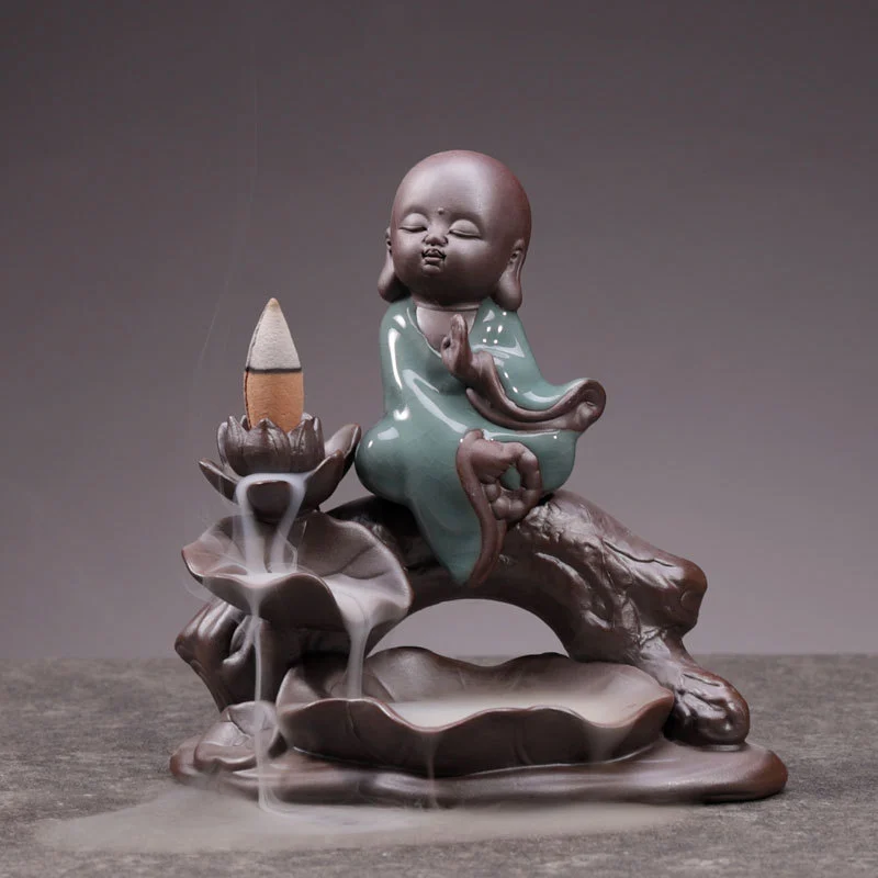 Little monk back incense burner