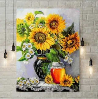 5D diamond painting-sunflowers in a vase