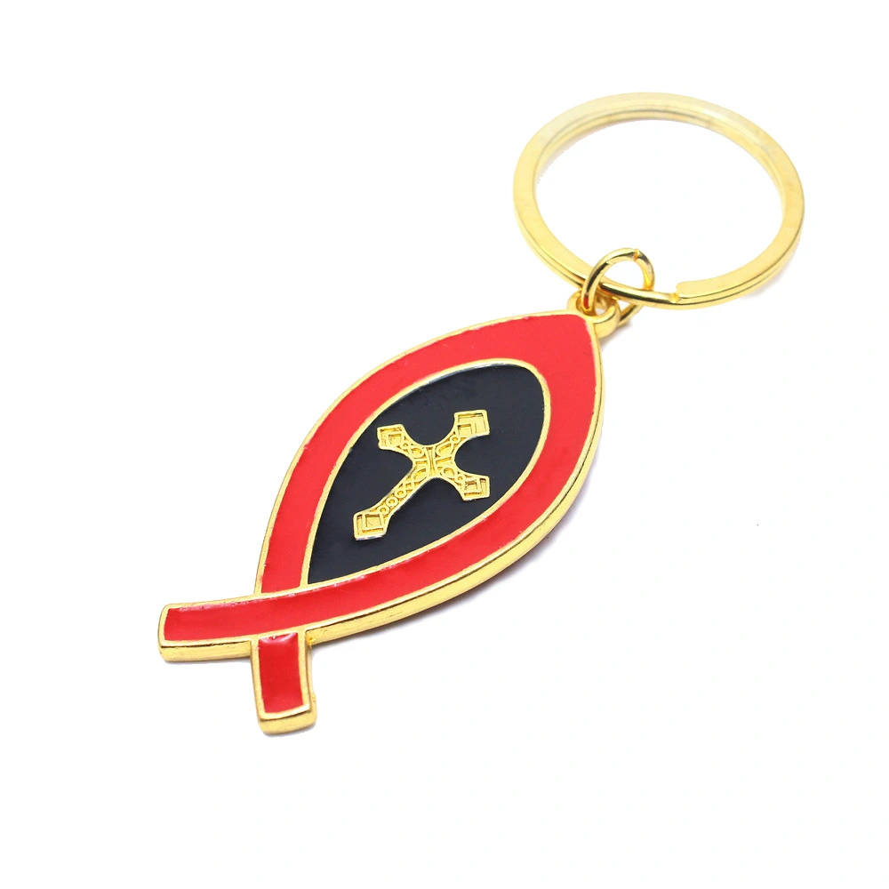 Israel JERUSALEM fish-shaped cross keychain