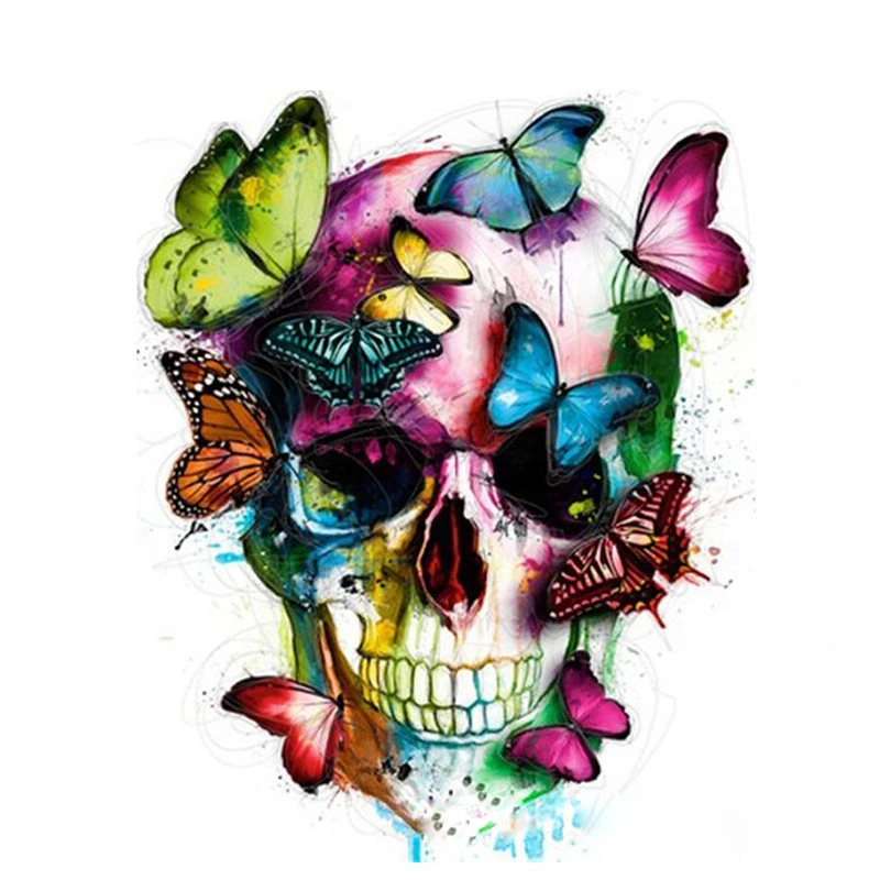 Skull Butterfly Digital Painting