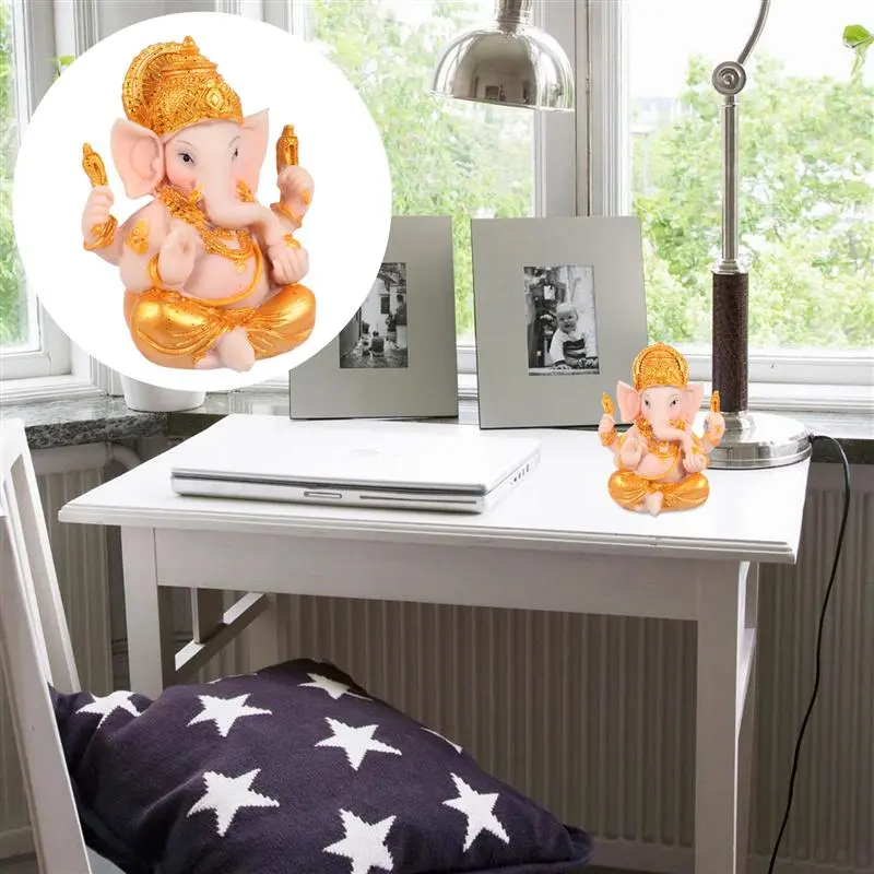 Office Feng Shui Lucky Prosperity Lndian Elephant God Decoration