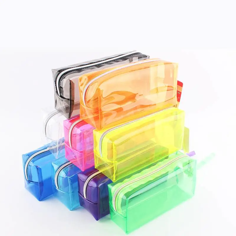 Candy color transparent large capacity pencil case