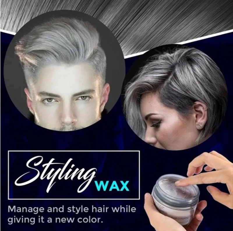 Silver Gray Dynamic Styling Hair Wax Hair Mud Gel Water