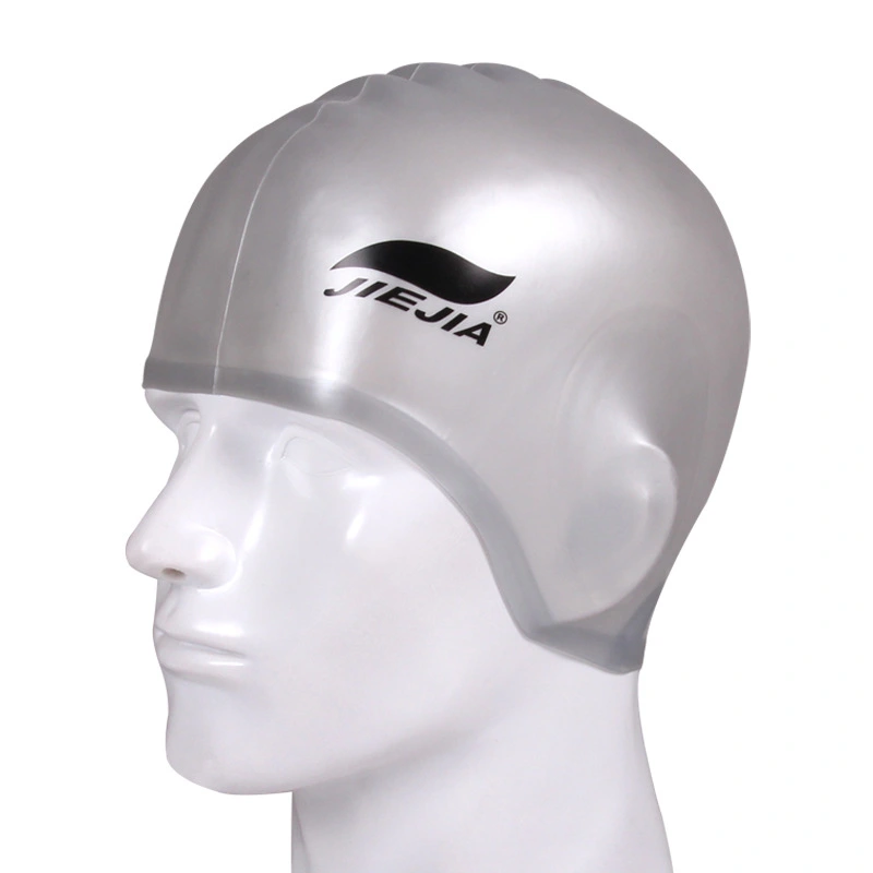 Silicone ear protection swimming cap