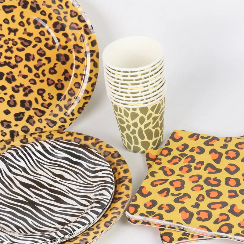 Tiger pattern paper plate paper cup