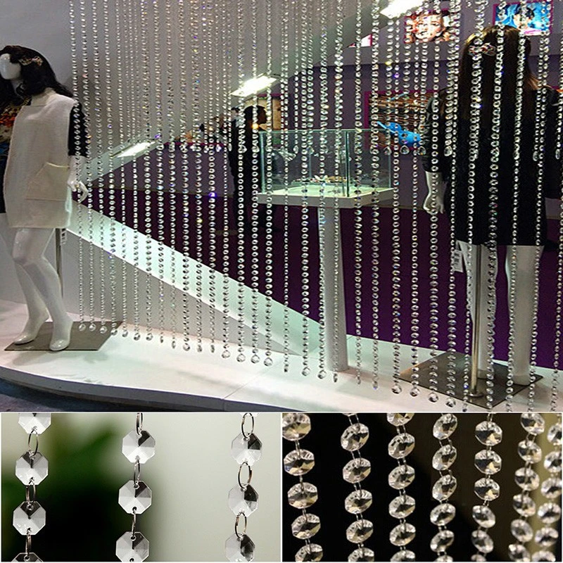 Crystal octagonal bead curtain