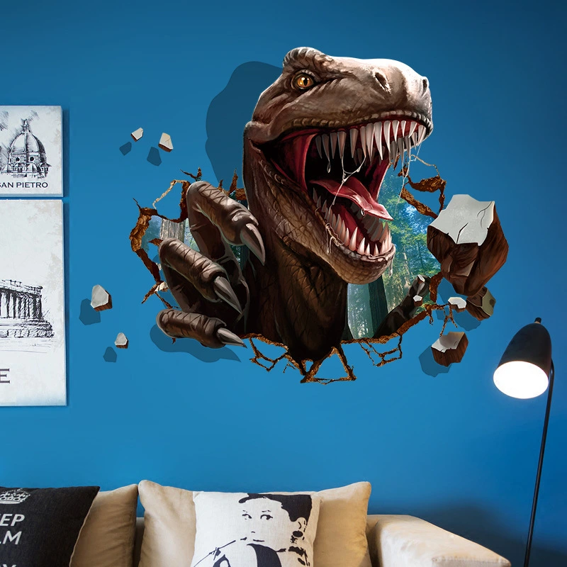 Three-dimensional 3D Dinosaur Raid Dormitory Background Decoration Removable Stickers