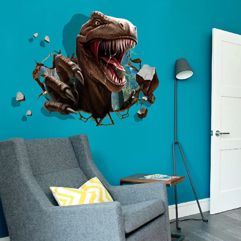 Three-dimensional 3D Dinosaur Raid Dormitory Background Decoration Removable Stickers