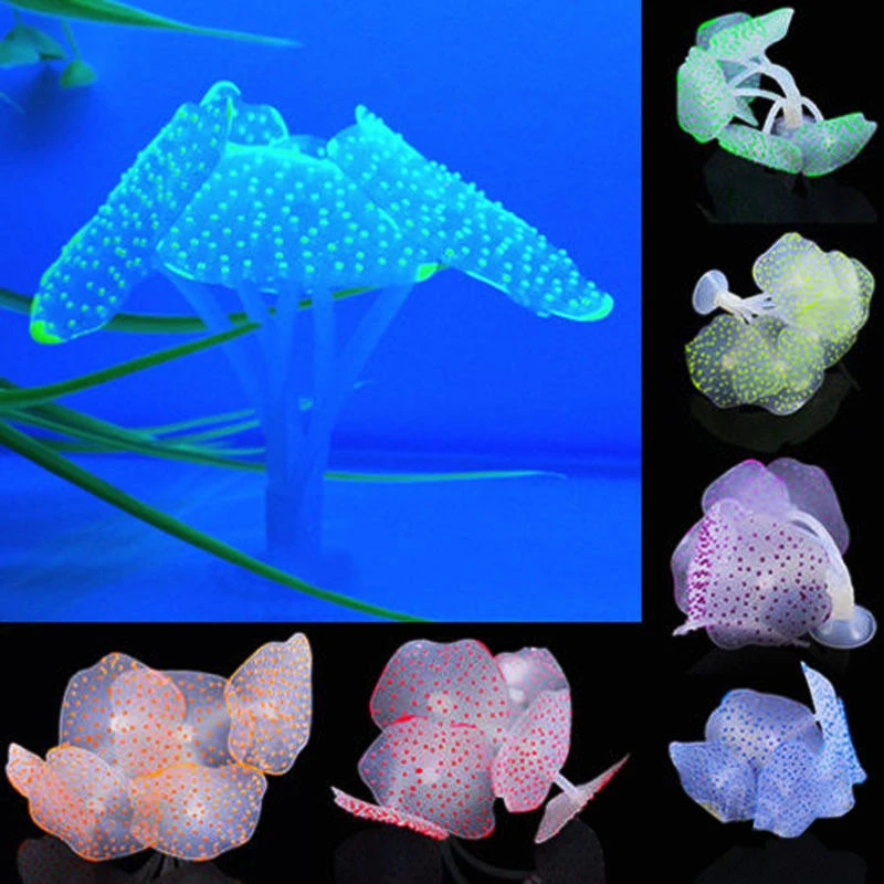 Fluorescent silicone artificial coral