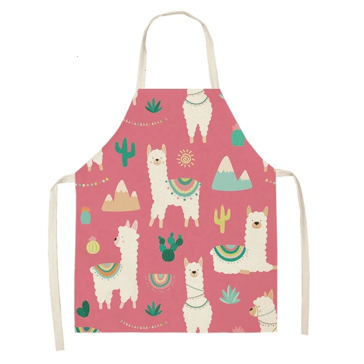 Cartoon animal sleeveless cotton and linen apron