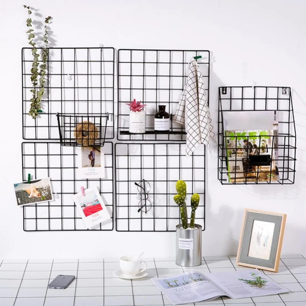 Grid wall storage rack