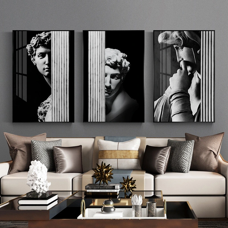 Black and white David decoration painting