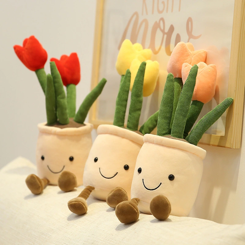 Cartoon Doll Tulip Potted Plush Toy