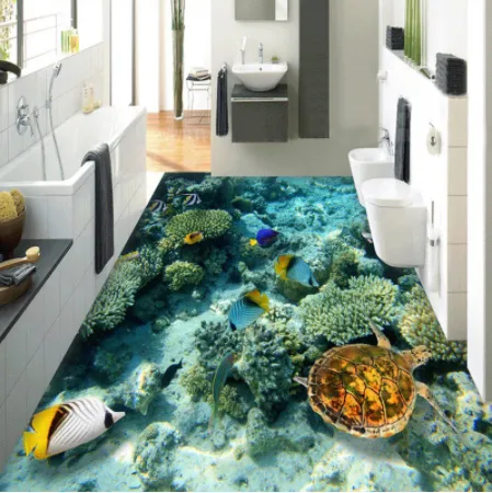 Coral Turtle Floor Sticker