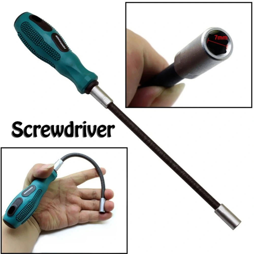 Bending elastic screwdriver hex socket