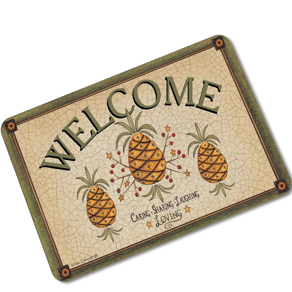 Pineapple welcome rubber door mat