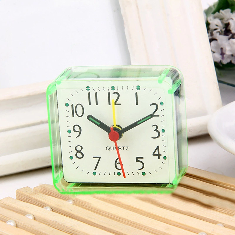 Simple square crystal small alarm clock