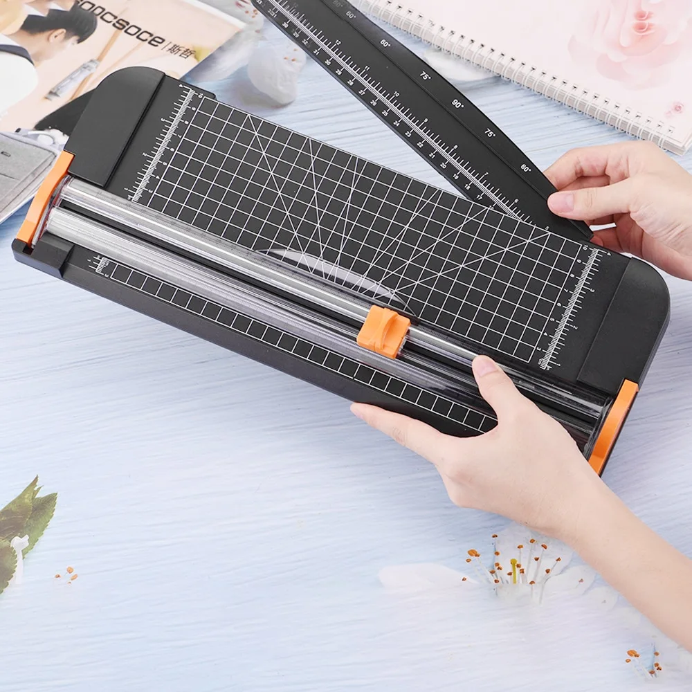 Plastic base paper cutter