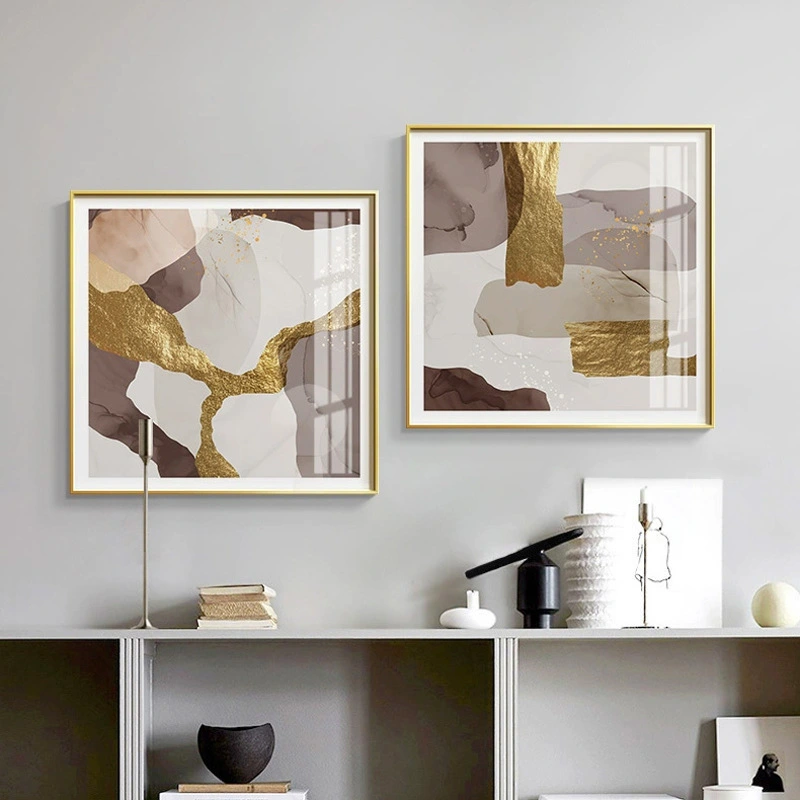 Geometric gold leaf color decorative painting