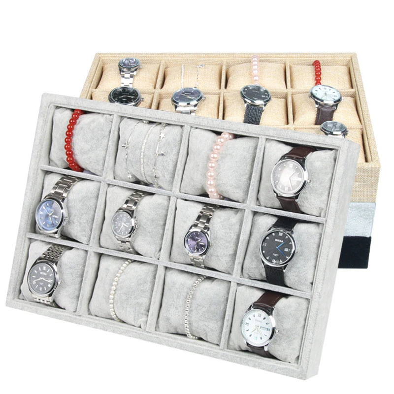 Linen Flannel Jewelry Display Plate Ring Necklace Bracelet Bracelet Storage Cabinet Without Cover