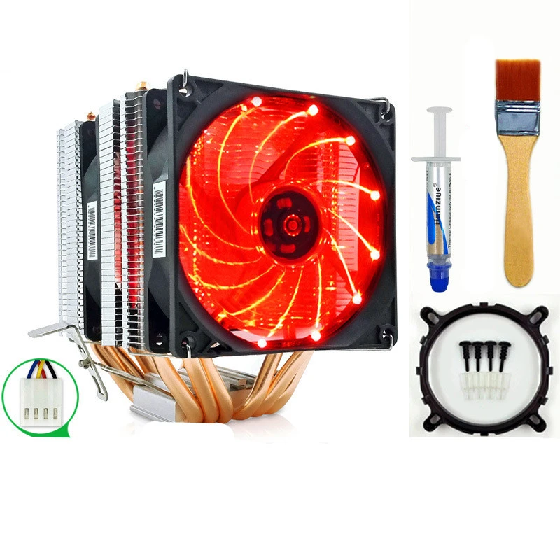 6 Heat Pipe CPU Radiator  Quiet Desktop CPU Fan