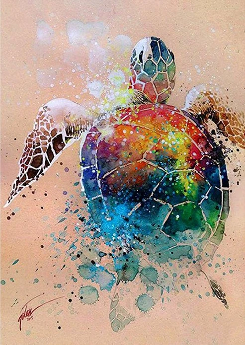 Colorful turtle diamond painting