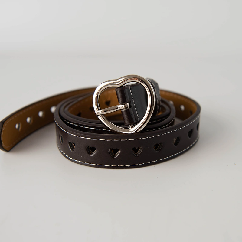 Small shop versatile heart buckle hole belt belt