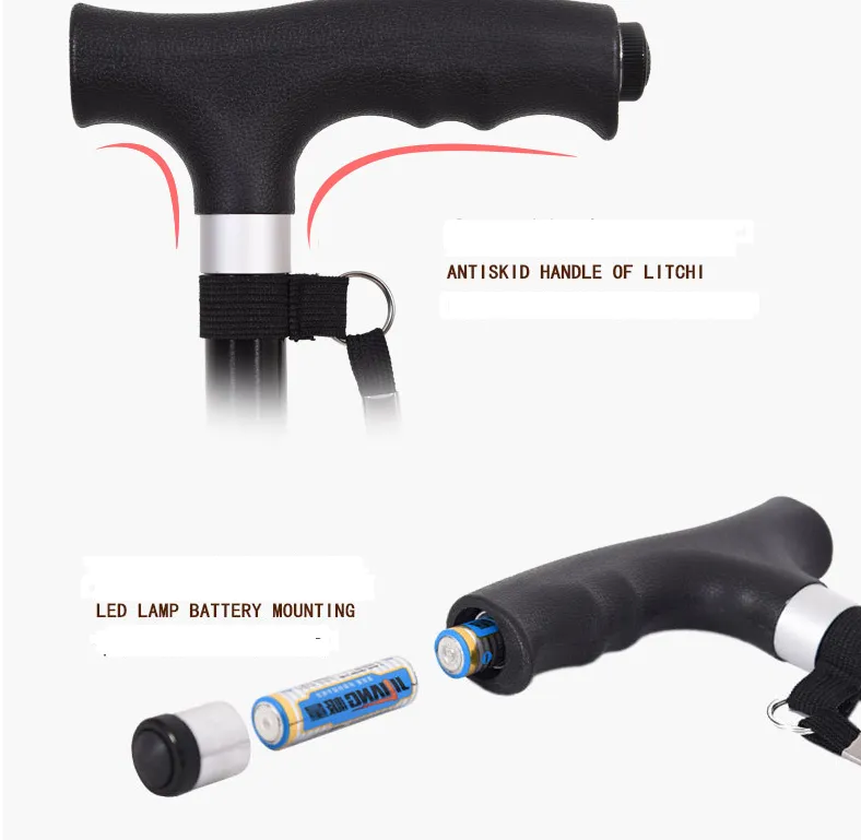 New Safety Crutch T Handle Nordic Pole Folding Grip