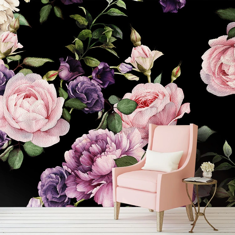 3D three-dimensional flower wallpaper