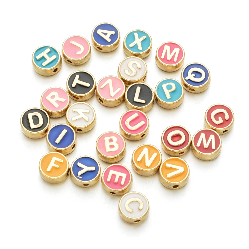 Color 26 English alphabet alloy loose beads