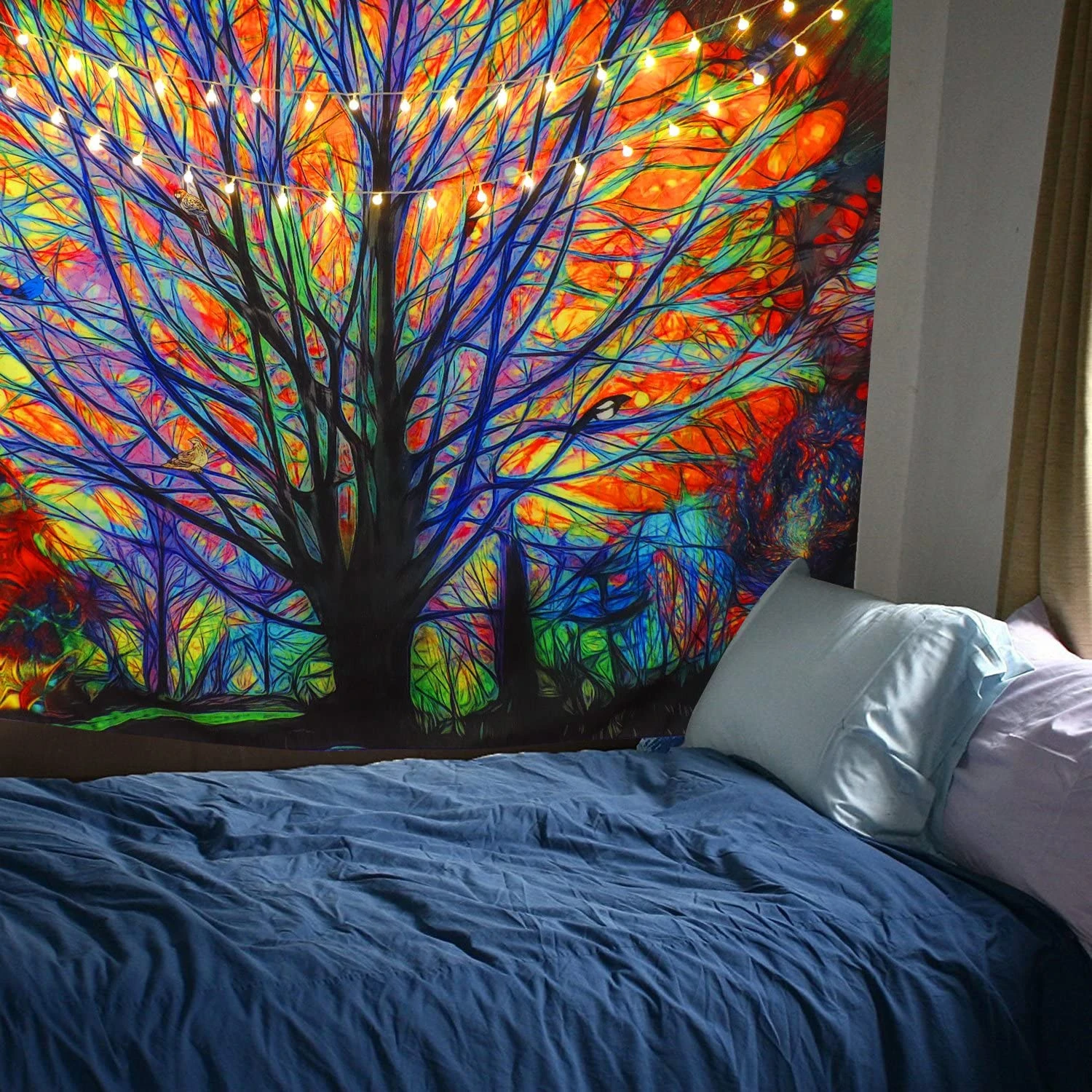 Colorful Tree Tapestry Wall Hanging